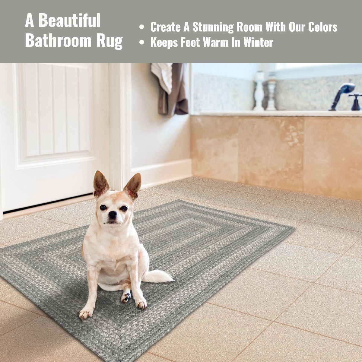 Grey Cloud Jute Braided Rectangular Rugs