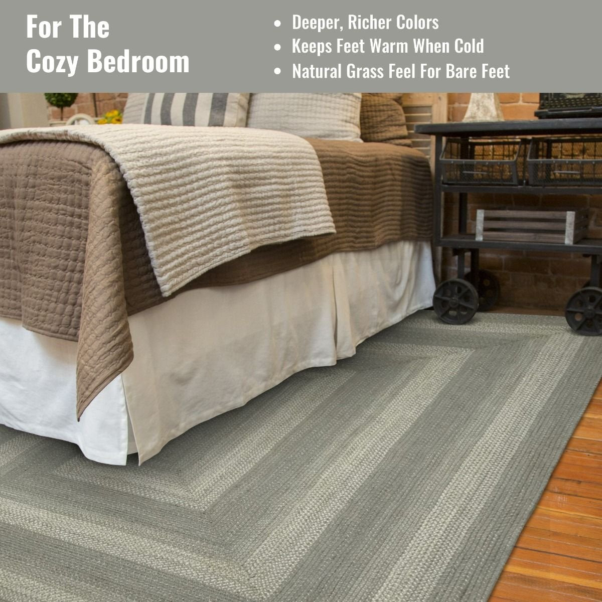 Grey Cloud Jute Braided Rectangular Rugs - Braided-Rugs.com