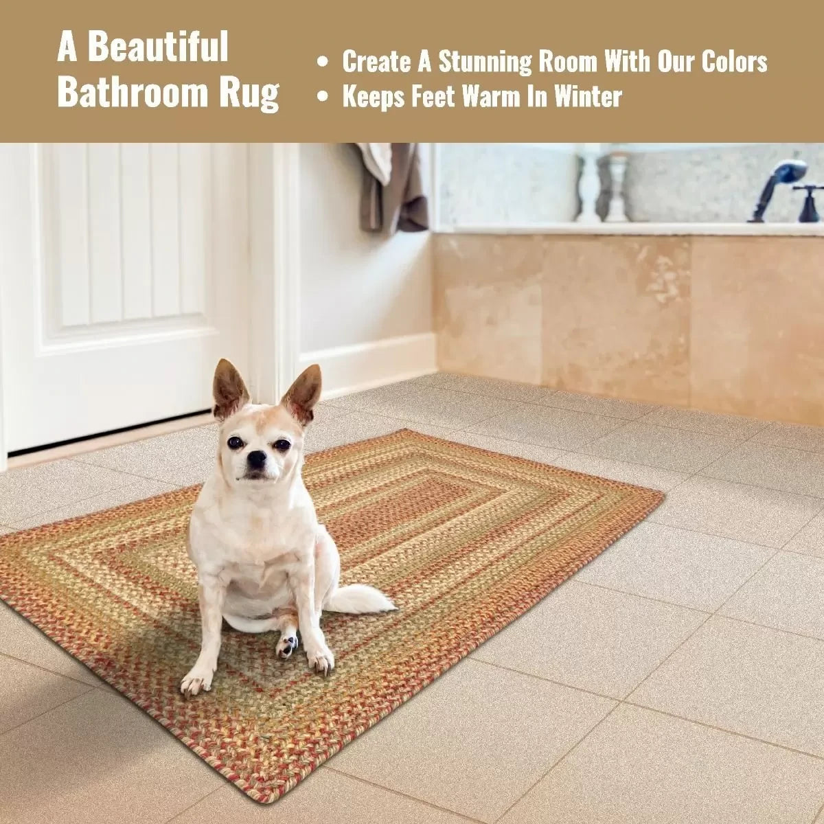 Harvest Brown Jute Rectangular Braided Rugs