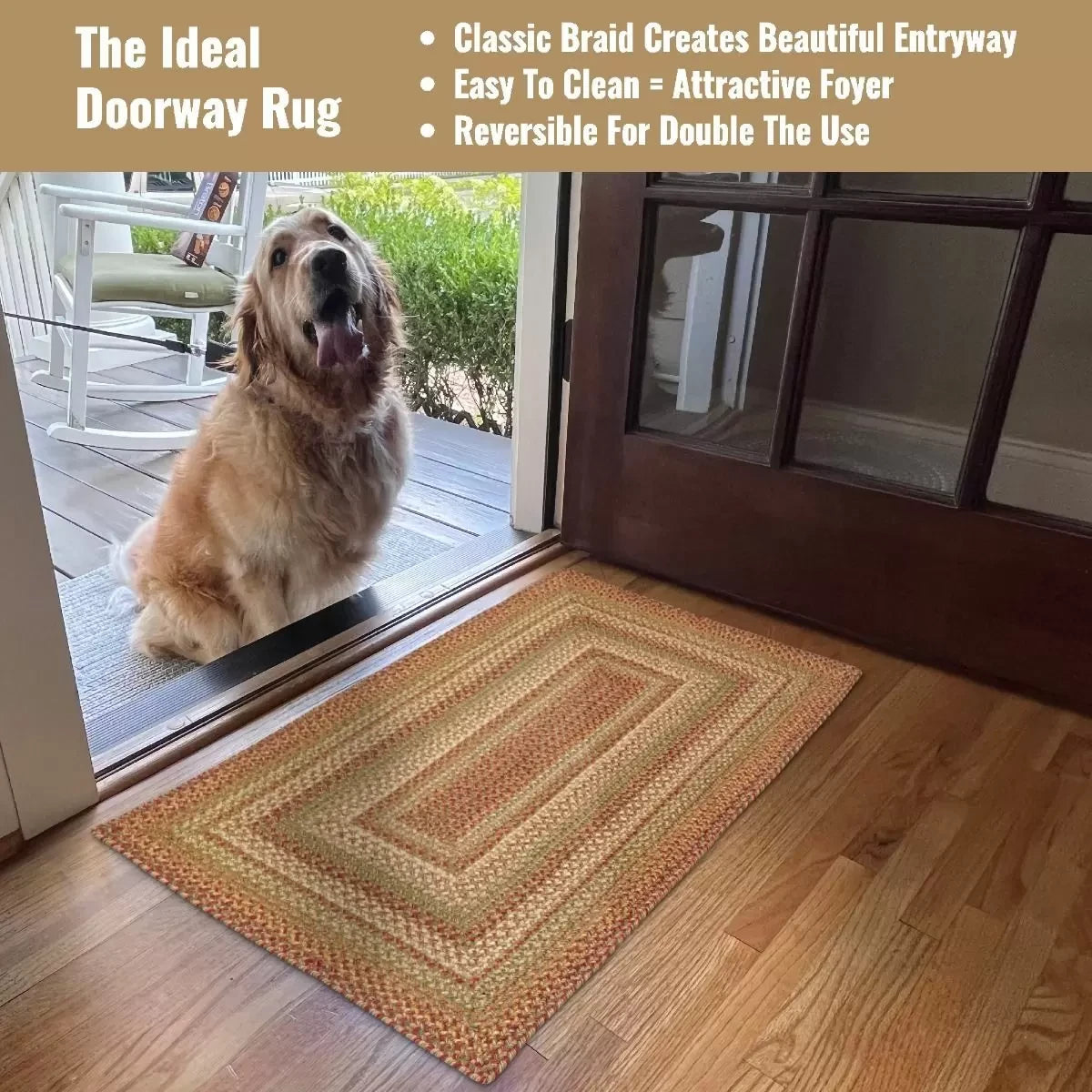 Harvest Brown Jute Rectangular Braided Rugs