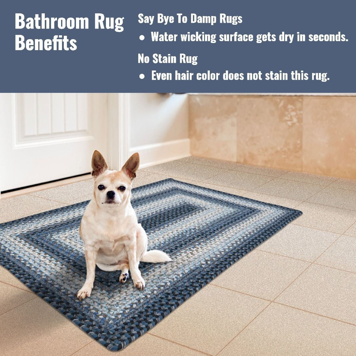 Juniper Blue Ultra Durable Braided Rectangular Rugs