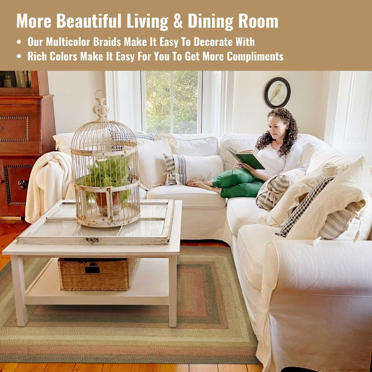 Russett Brown - Beige - Red Rectangular Jute Braided Rugs - Braided-Rugs.com