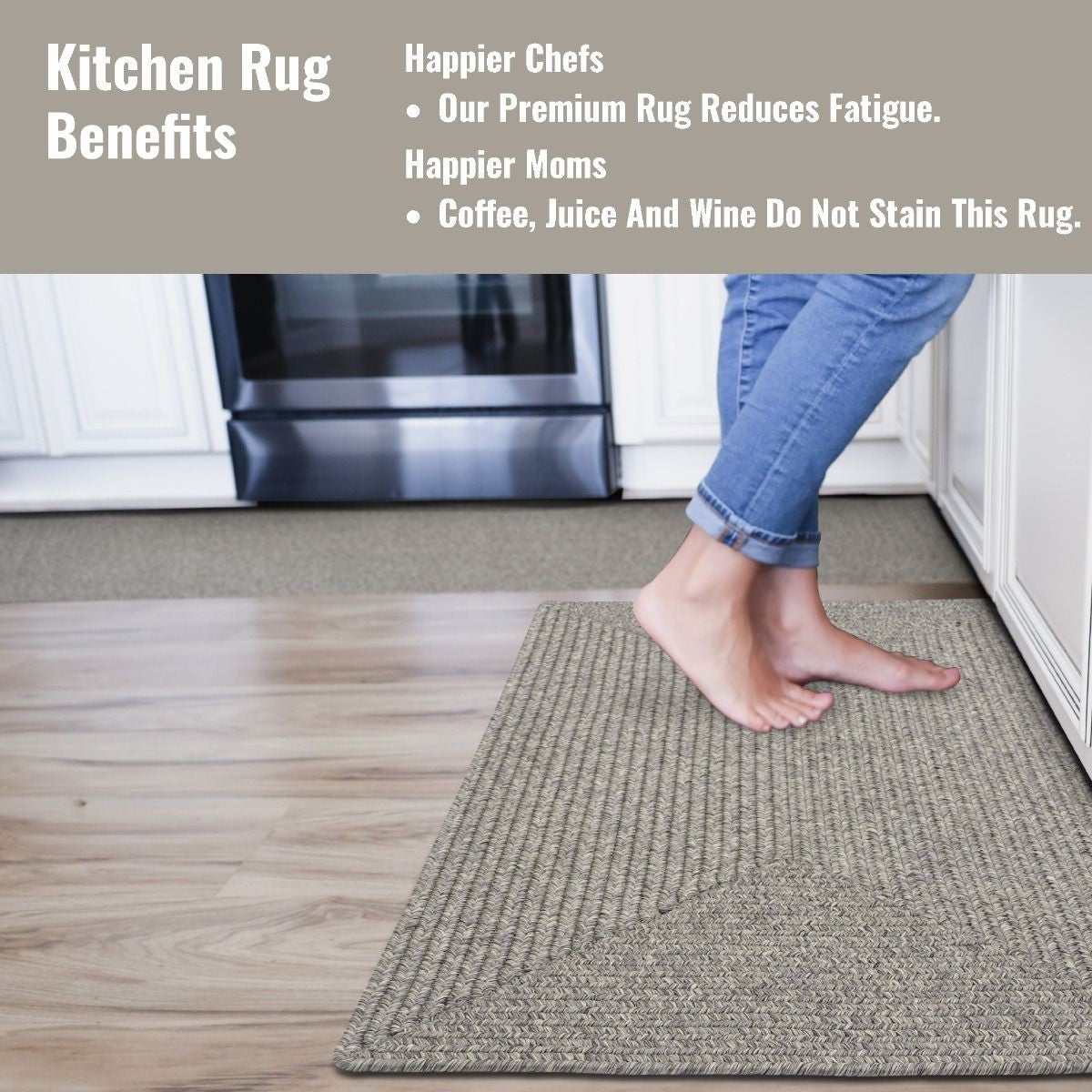 Slate Outdoor Braided Rectangular Rugs