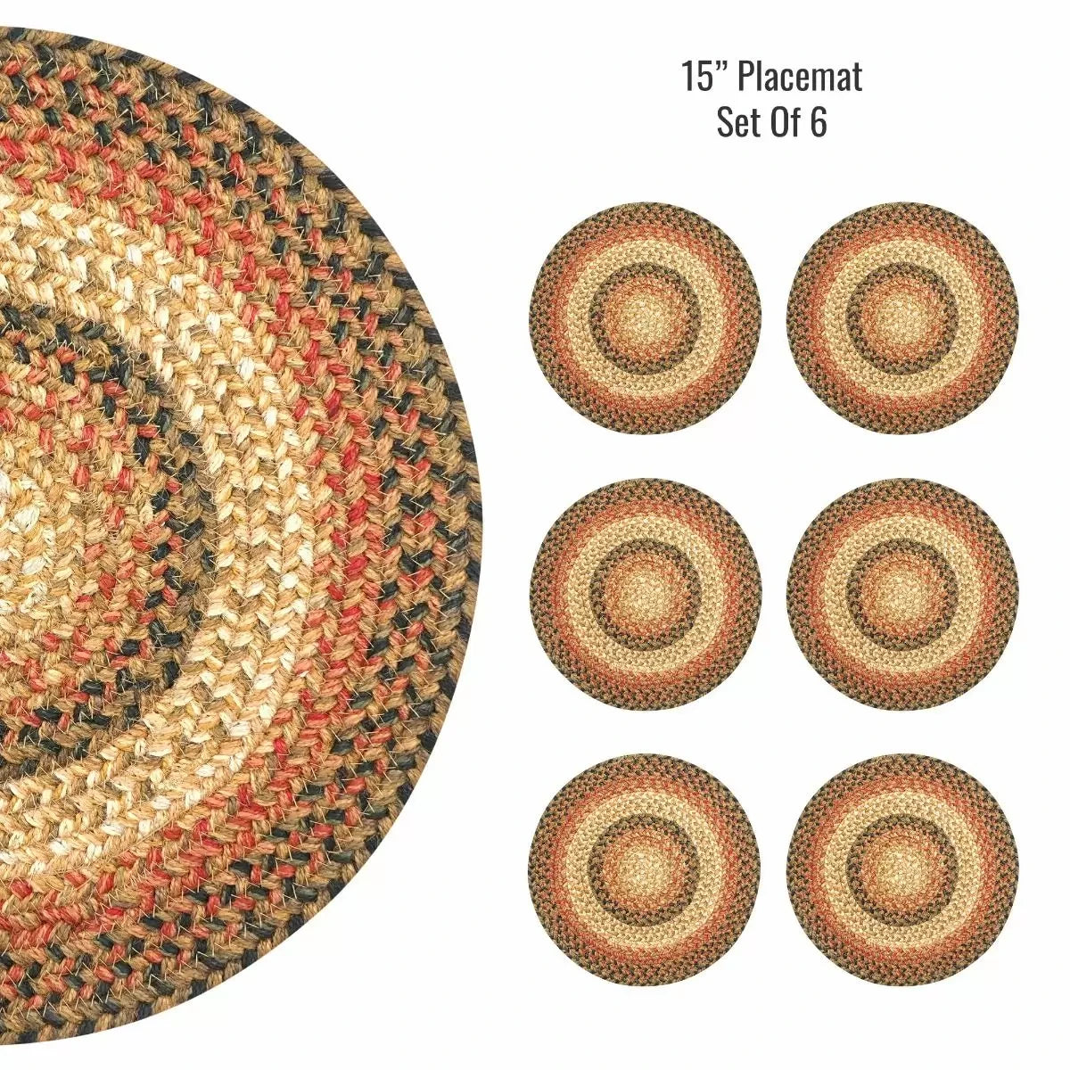 Russett Brown - Beige Jute Braided Accessories