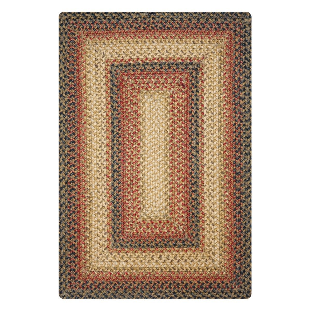 Russett Brown - Beige - Red Rectangular Jute Braided Rugs - Braided-Rugs.com