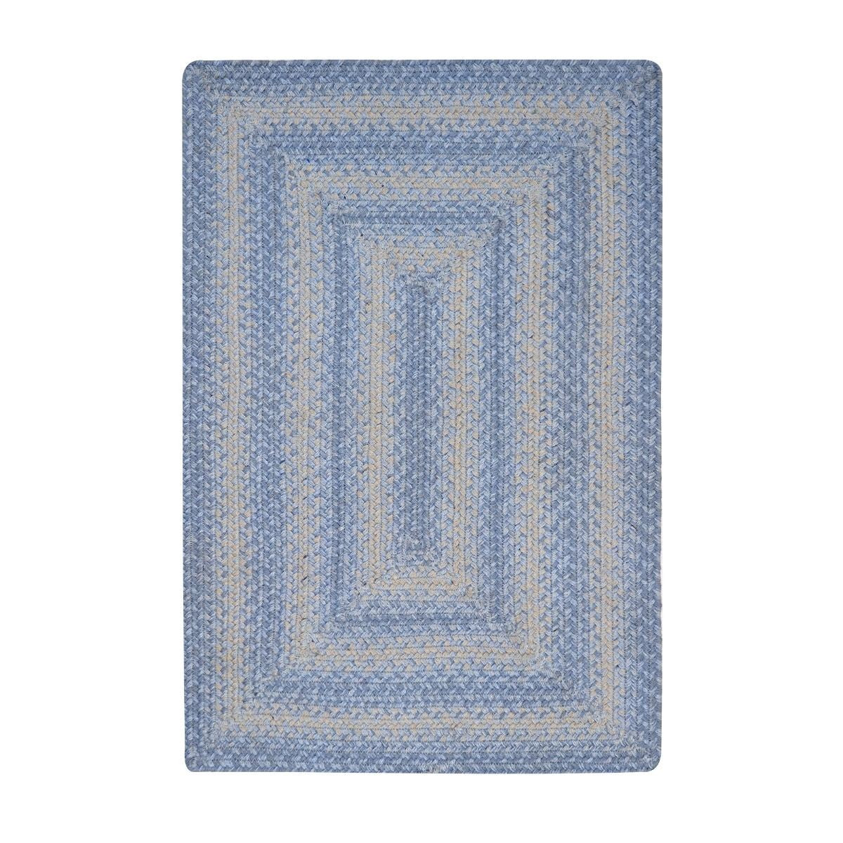 Sky Blue Jute Braided Rectangular Rug