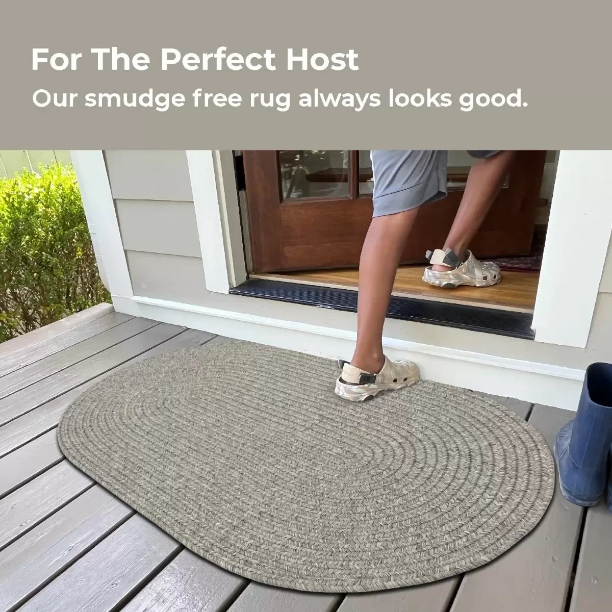 Slate Outdoor Braided Oval Rugs