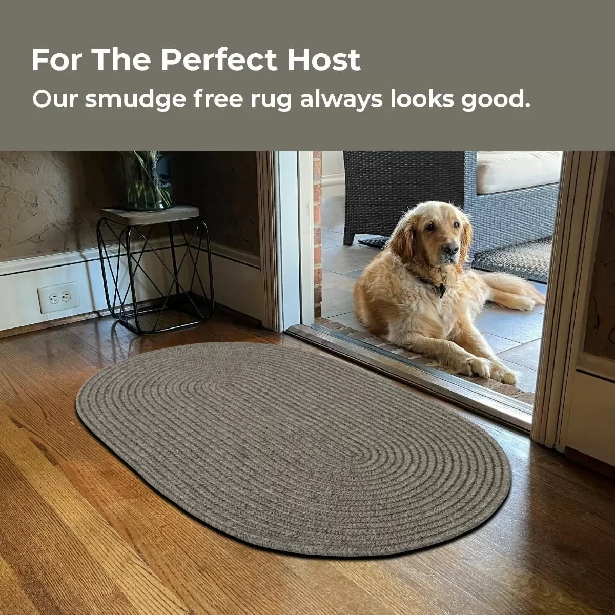 Smoke Grey Ultra Durable Braided Oval Rugs