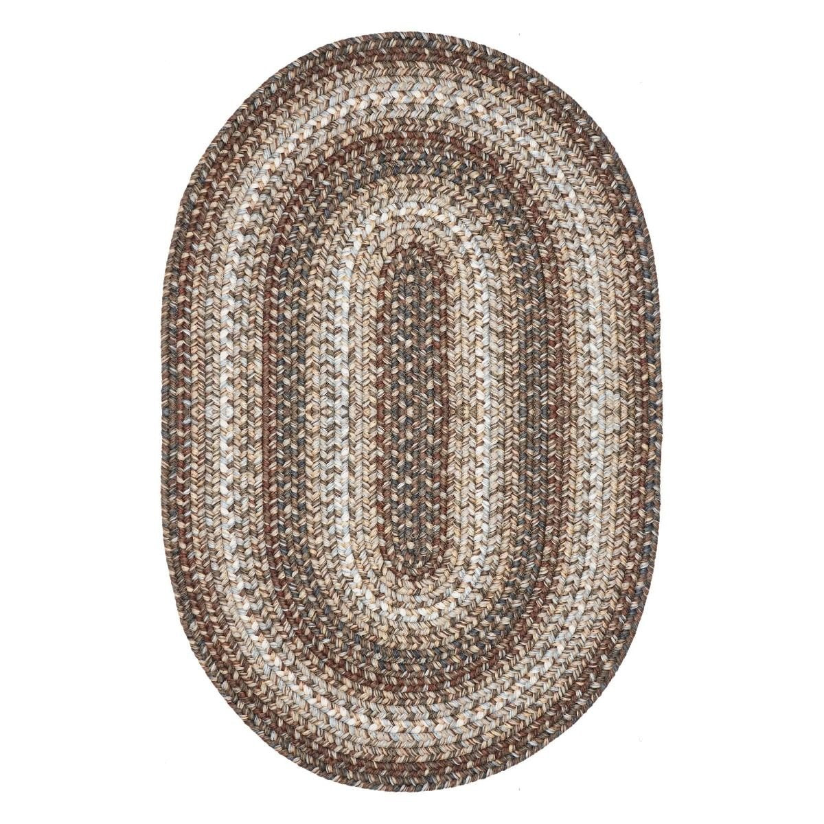 Wildwood Brown Ultra Durable Braided Oval Rugs - Braided-Rugs.com