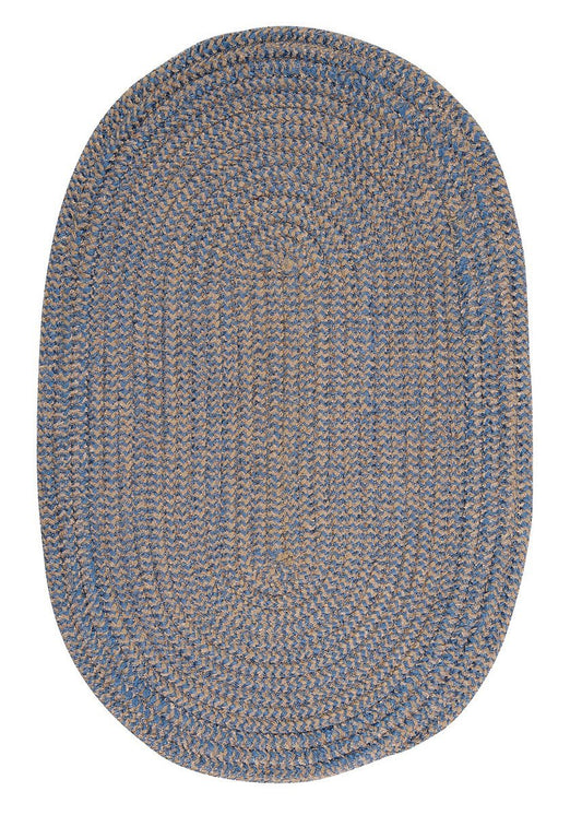 Softex Check Blue Ice Check Outdoor Braided Oval Rugs