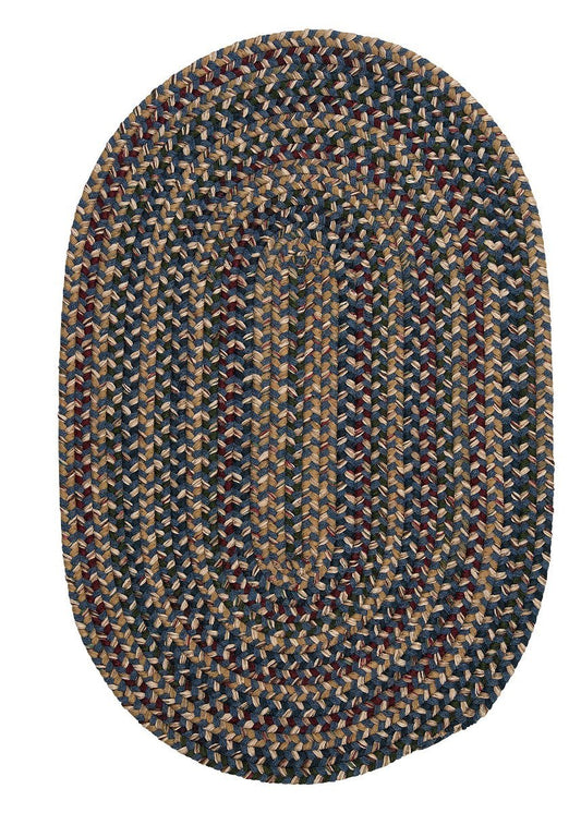 Twilight Federal Blue Outdoor Braided Oval Rugs
