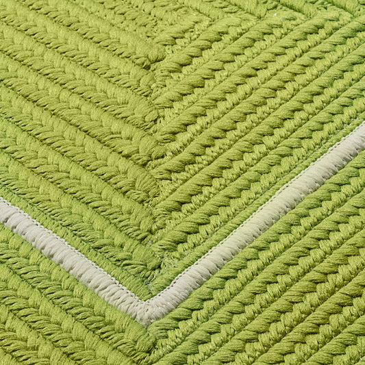 Doodle Edge Bright Green Outdoor Braided Rectangular Rugs