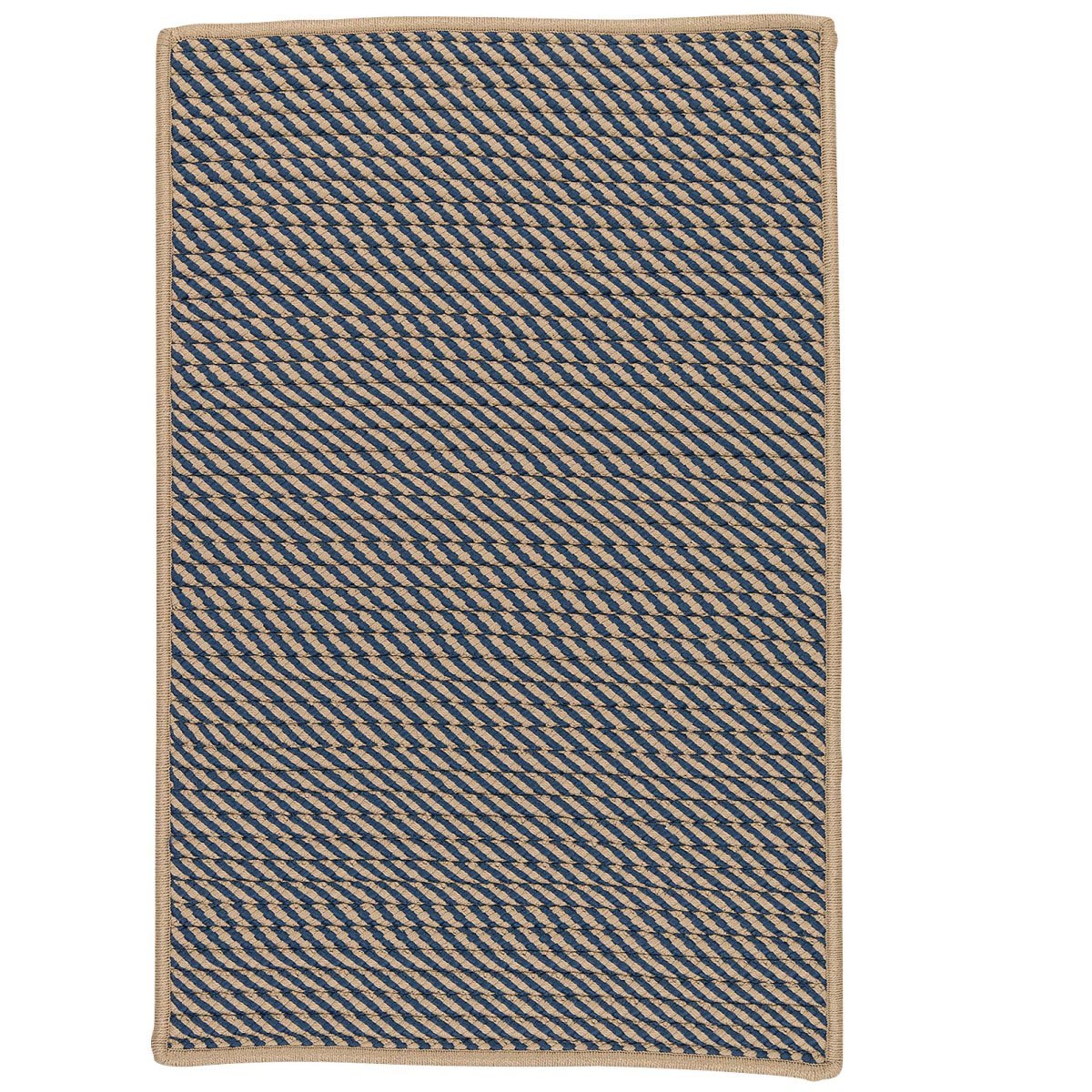 Point Prim Blue Outdoor Braided Rectangular Rugs