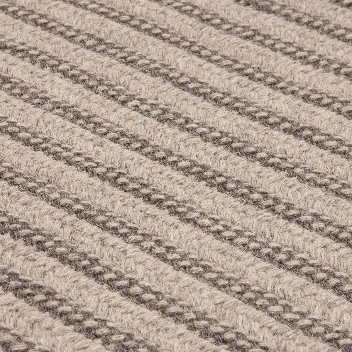 Woodland Dark Gray Wool Braided Rectangular Rugs