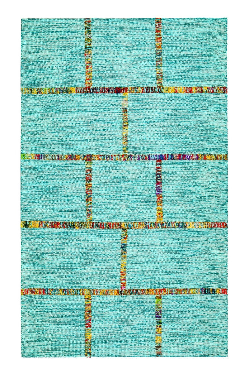 Aditi Flatweave Blue Rectangular Jute Braided Rug