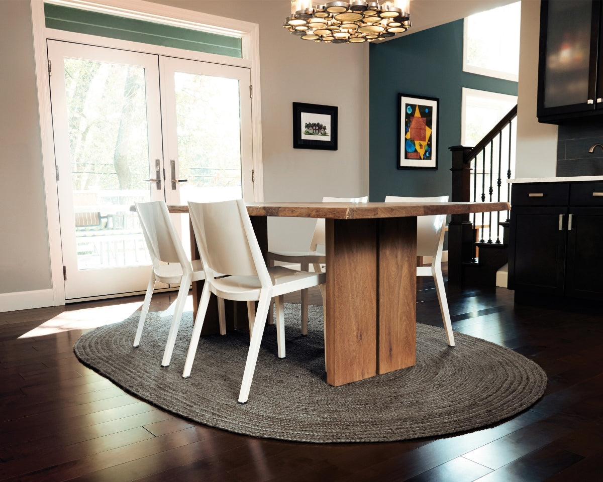 Kerala Gray Oval Jute Braided Rug