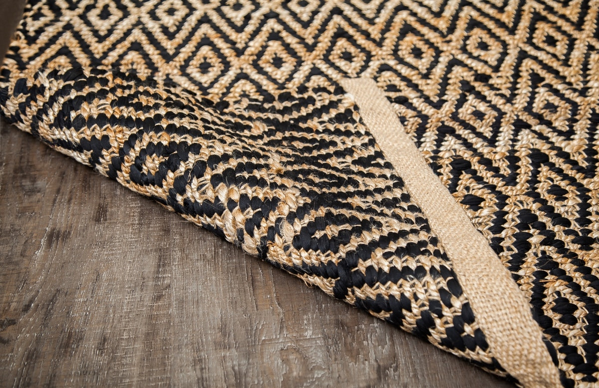 Paragon Black Diamond Rectangular Jute Braided Rug