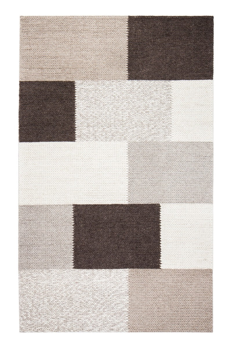 Rhea Tiled Wool-Blend Rectangular Wool Braided Rug