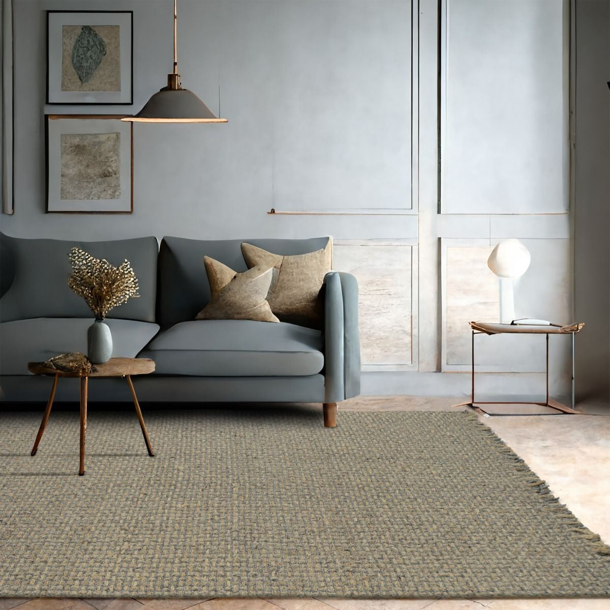 River Rock Farmhouse Rectangular Braided Rug