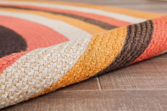 Autumn Concentric Round Jute Braided Rug