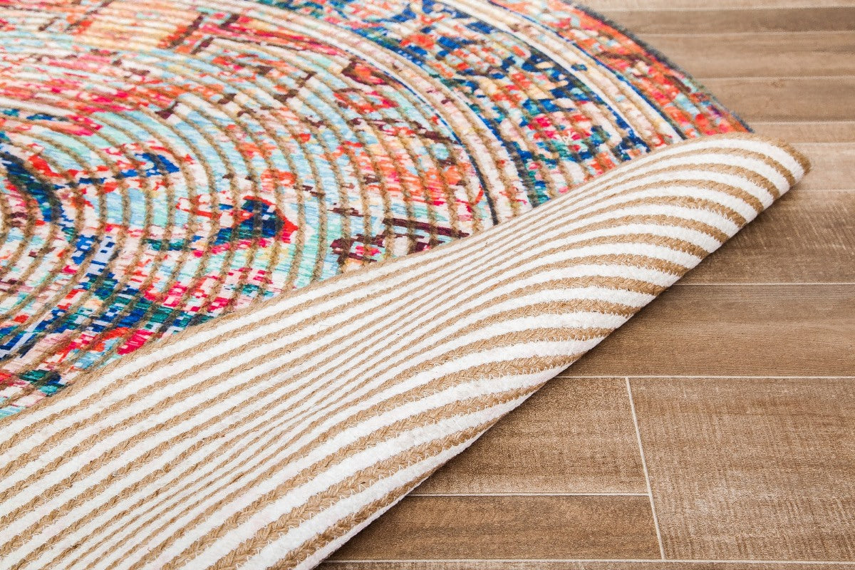 Chaloon Distressed Round Jute Braided Rug