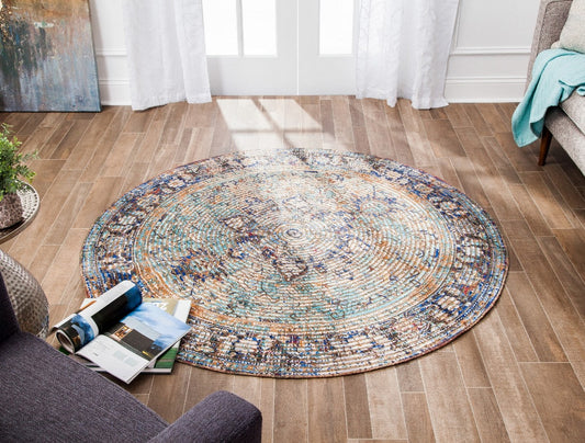 Hazaran Distressed Round Jute Braided Rug