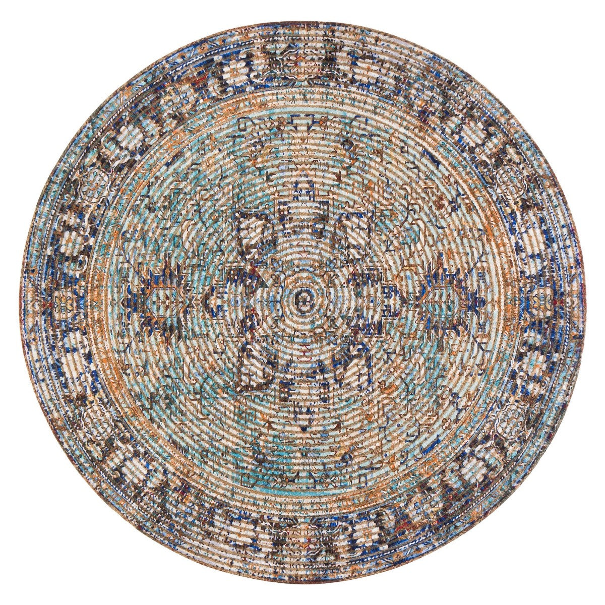 Hazaran Distressed Round Jute Braided Rug