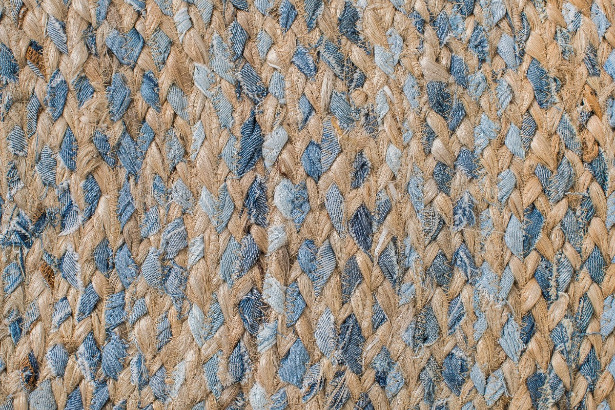 Kerala Denim Round Ultra Durable Braided Rug