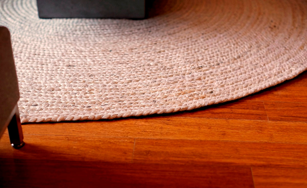 Kerala Ivory Round Jute Braided Rug