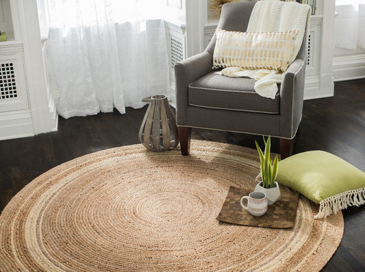 Kerala Sunrise Round Jute Braided Rug