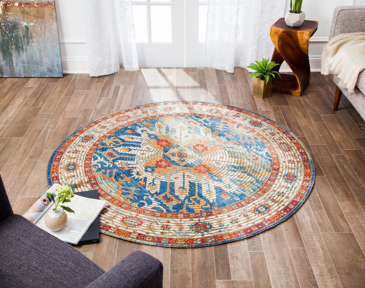 Sahand Distressed Round Jute Braided Rug