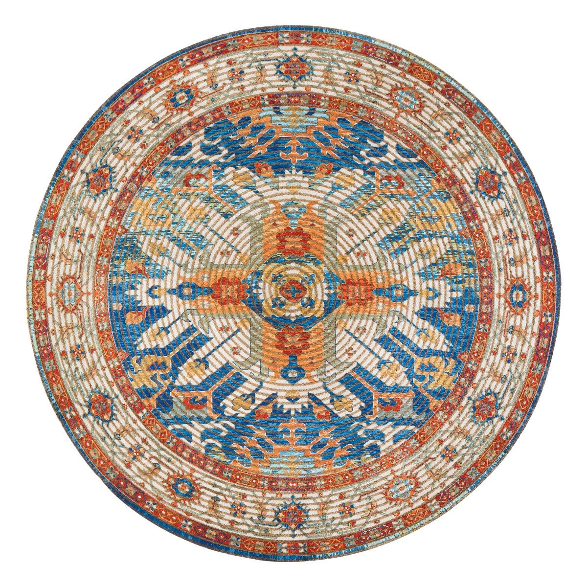 Sahand Distressed Round Jute Braided Rug