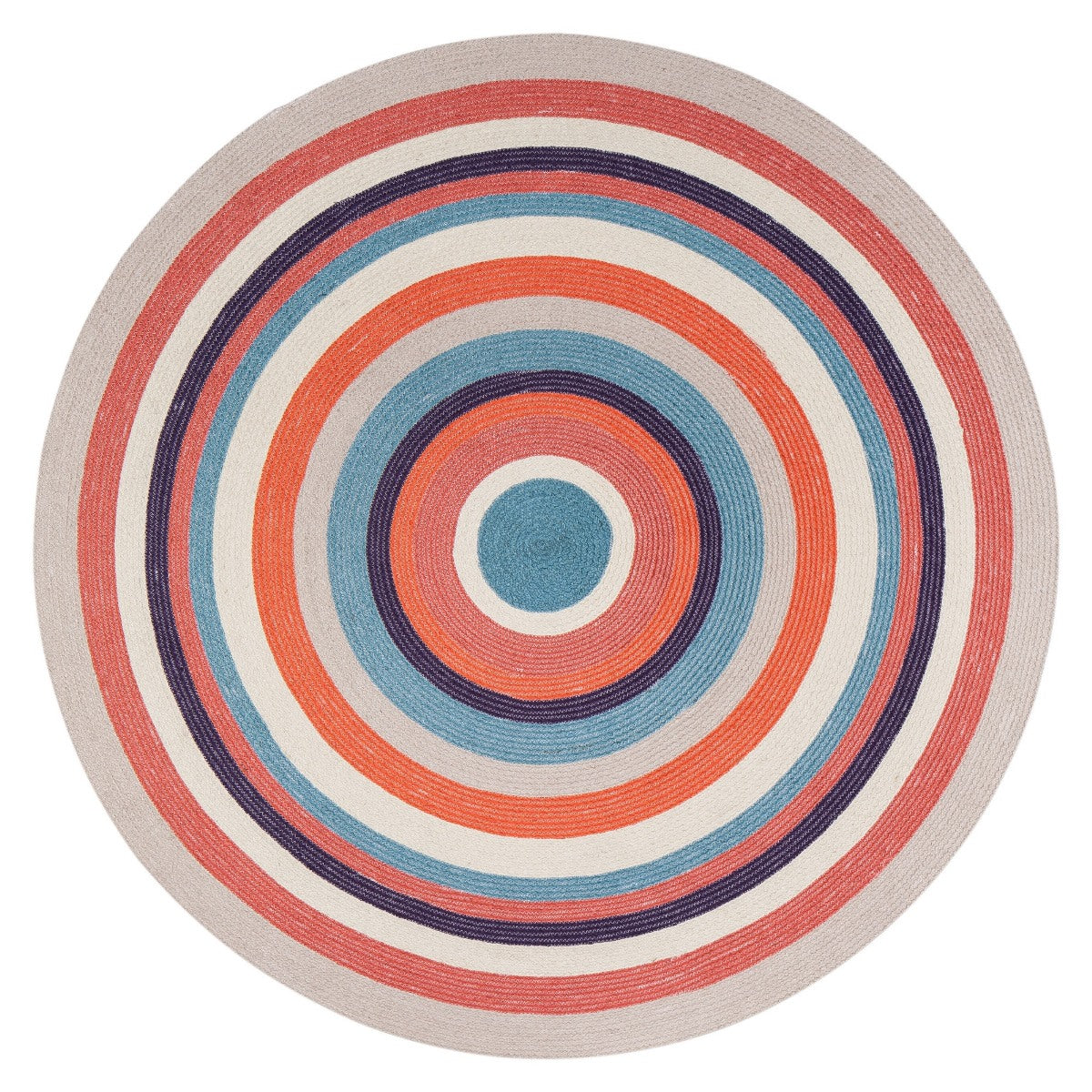 Soft Tone Concentric Round Jute Braided Rug