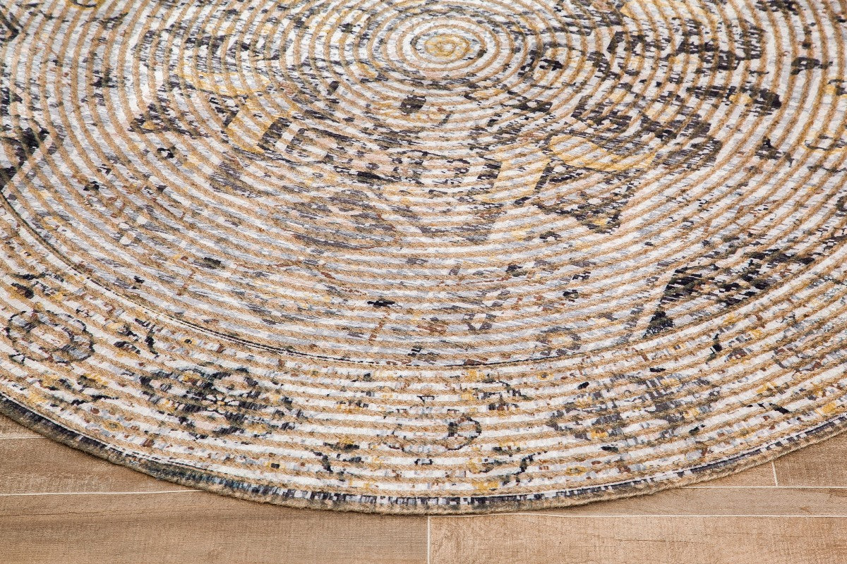 Zagros Distressed Round Jute Braided Rug