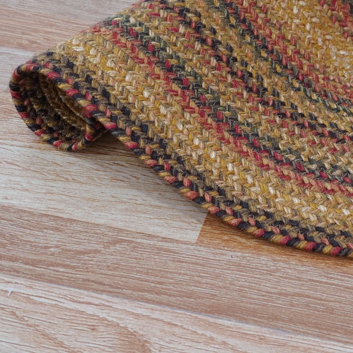 Timber Trail Gold Jute Braided Oval Rugs