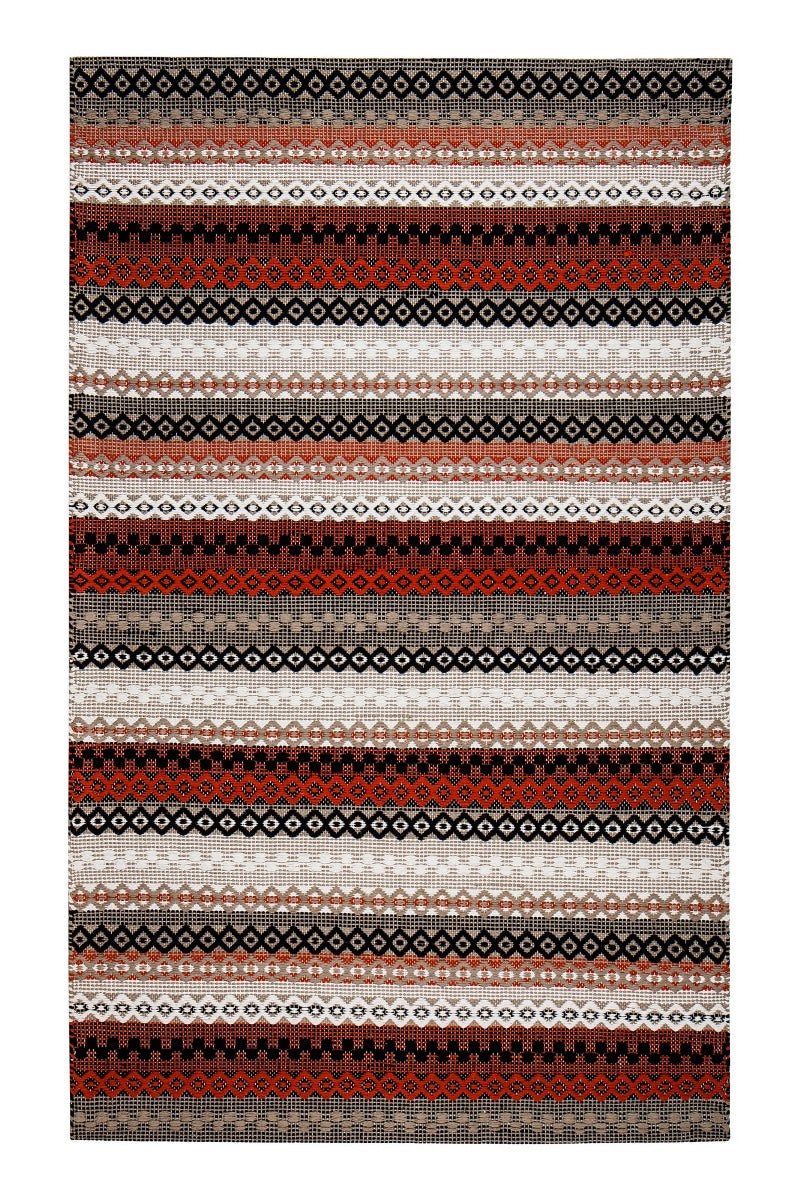 Torhild Patterned Flatweave Rectangular Cotton Braided Rug
