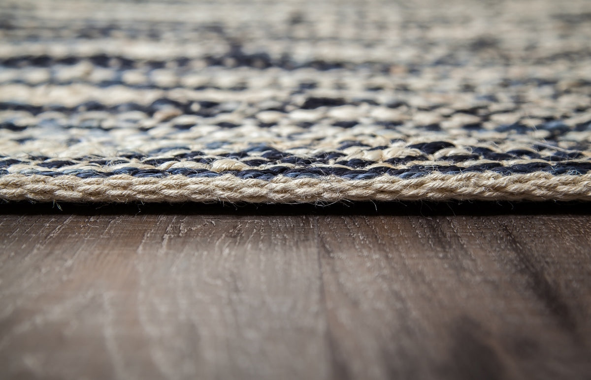 Xanthippe Ivory - Black Rectangular Jute Braided Rug