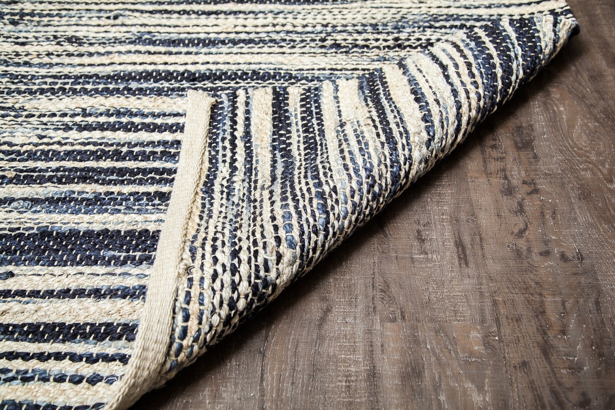 Xanthippe Ivory - Black Rectangular Jute Braided Rug