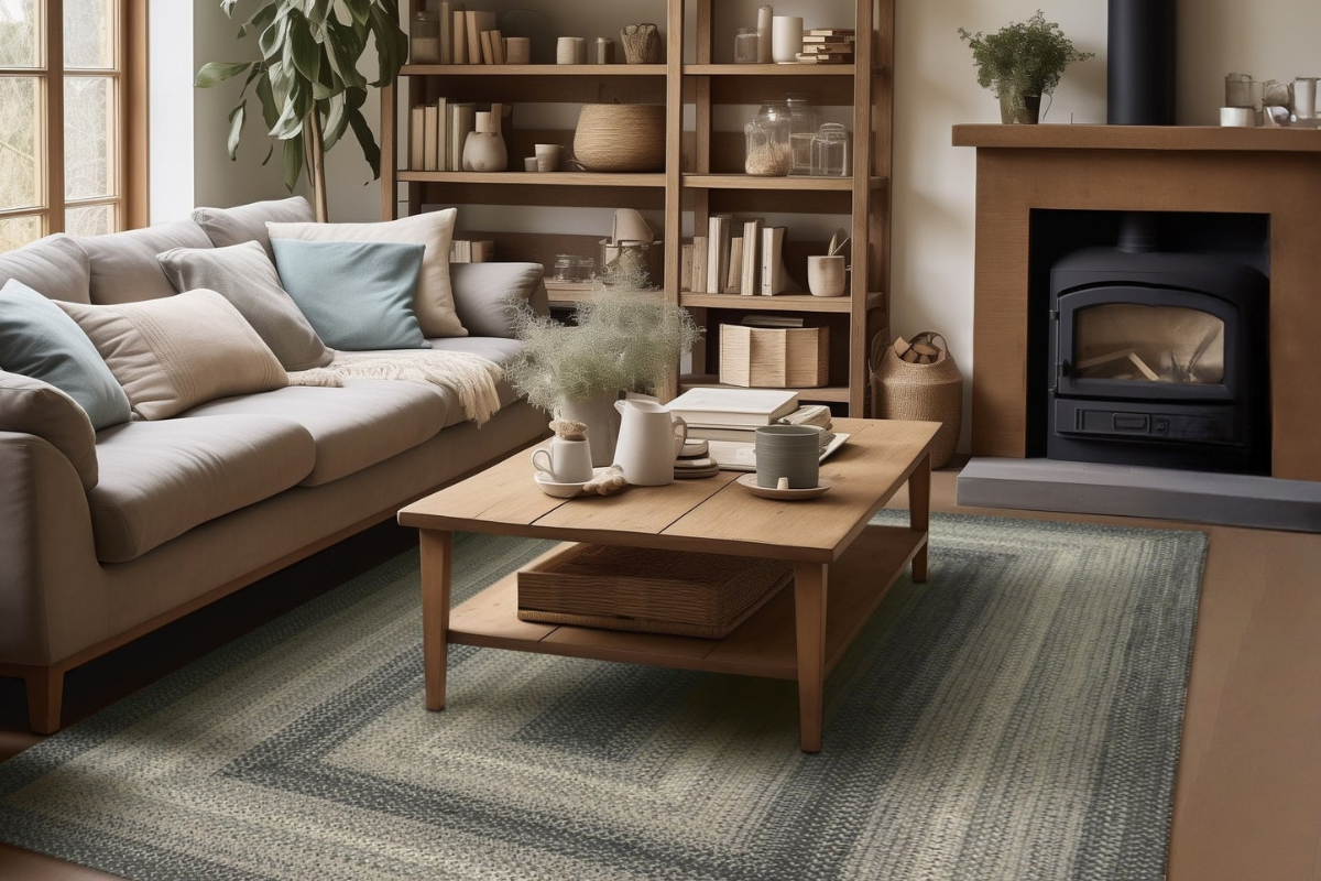 How to Style a Braided Rug in the Living Room: Layout and Tips ...
