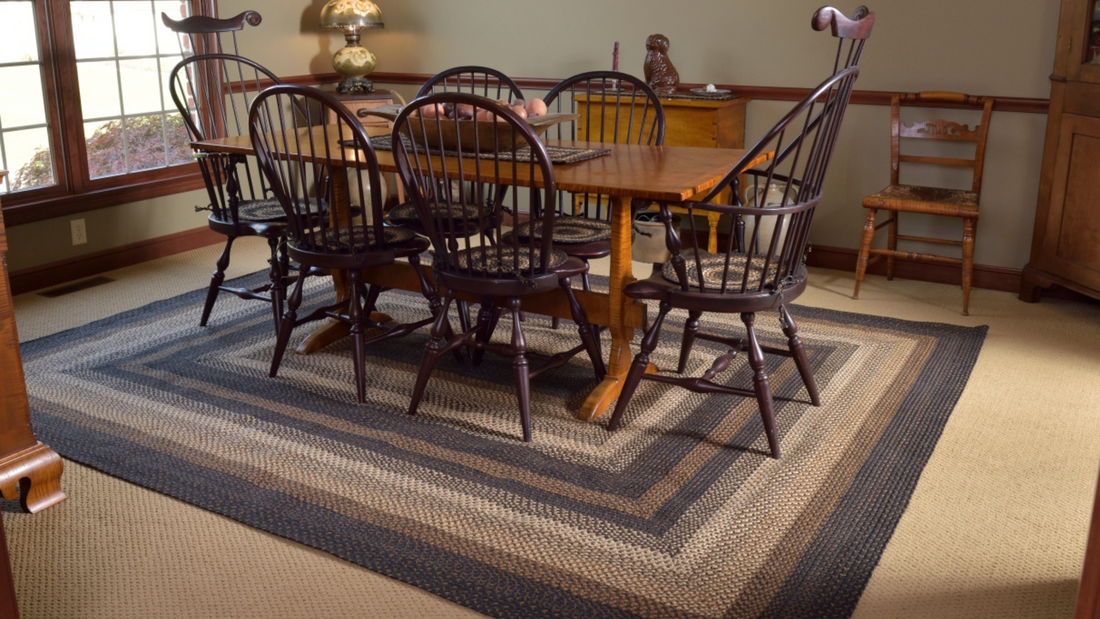black braided dining room rug