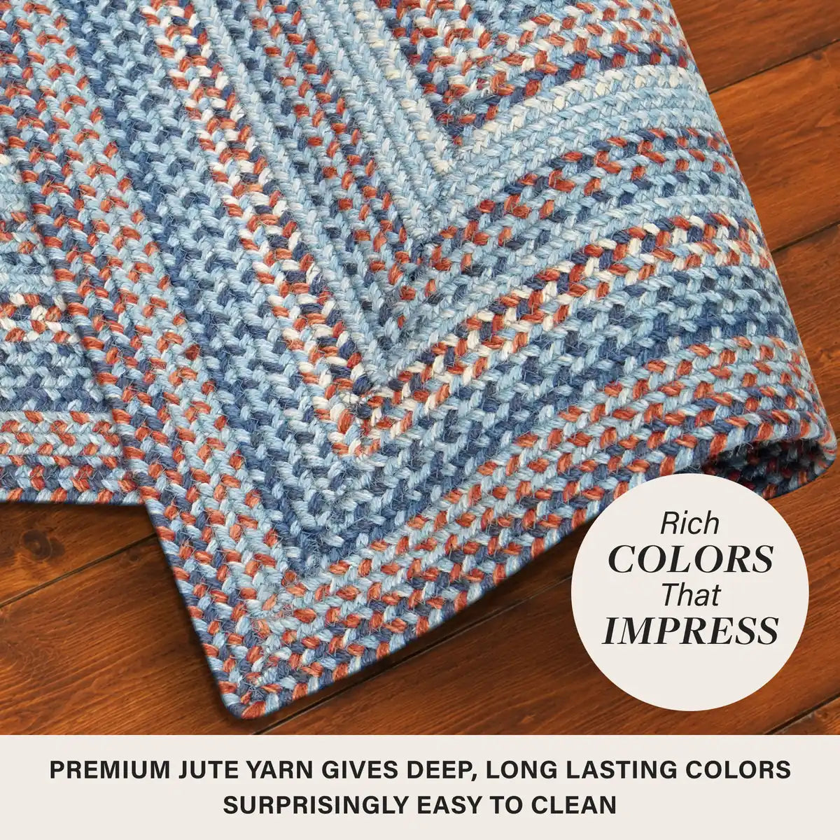 Cape Cod Blue Jute Braided Oval Rugs