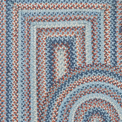 Cape Cod Blue Jute Braided Oval Rugs