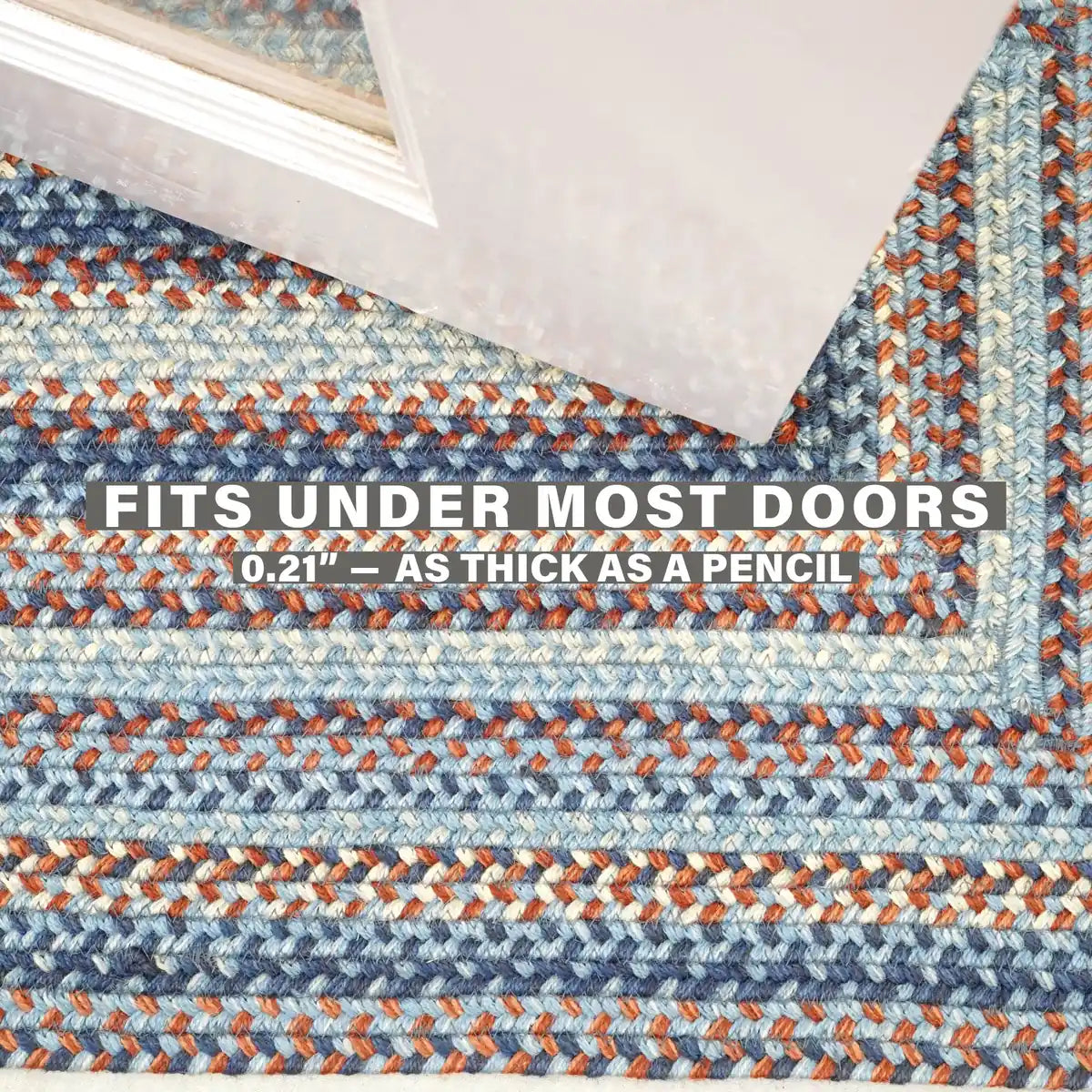 Cape Cod Blue Jute Braided Oval Rugs