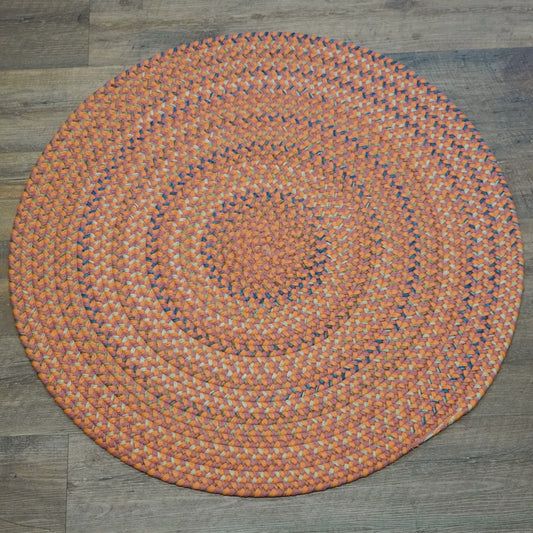 Colgate Braided Multi Rusted Red Indoor Round Modern Farmhouse Rug