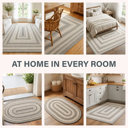 Birch Ivory Braided Jute Rugs for Country & Farmhouse Decor