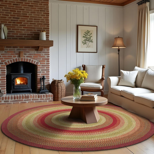 Cider Barn Red Jute Round Braided Rugs
