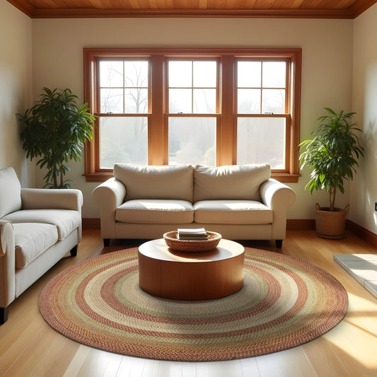 Harvest Beige Jute Braided Round Rugs