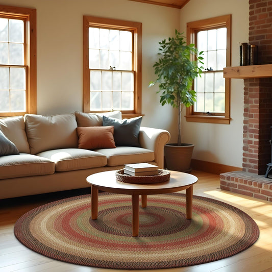 Gingerbread Jute Brown Round Braided Rugs