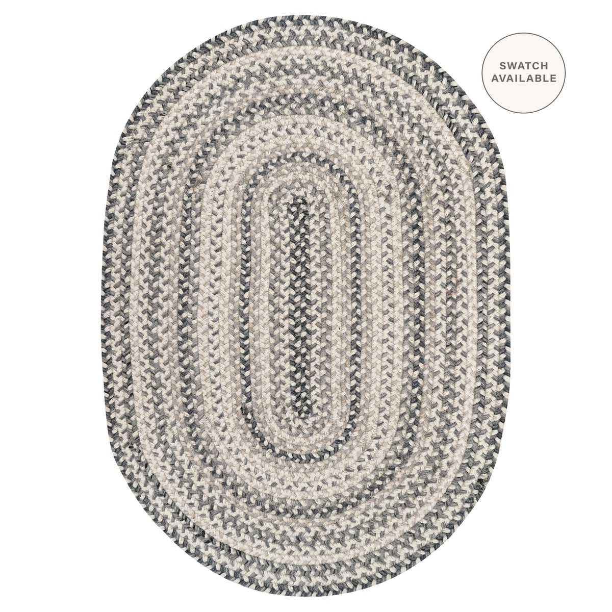 Birch Ivory Jute Oval Braided Rug for Country & Farmhouse Decor