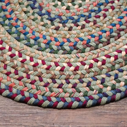 Cloverdale Wool Multi Palm Round Indoor Rustic Farmhouse Rug